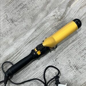 Curling iron big fat barrel Professional Black and Yellow Curling Iron